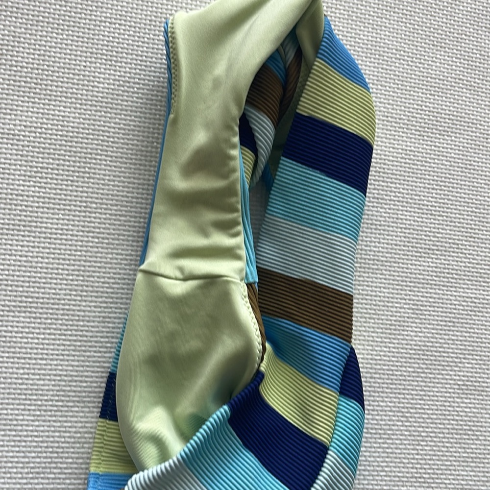 Aerie Striped Bikini Set - Blue, Green, Brown - Picture 9 of 11